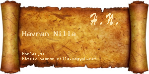 Havran Nilla névjegykártya